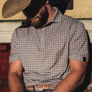 Iron Oak Apparel Men's The Jaded Pearl Snap Polo Shirt Short Sleeve XL